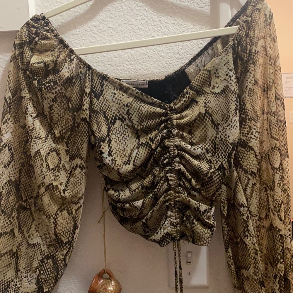 Snake print crop top